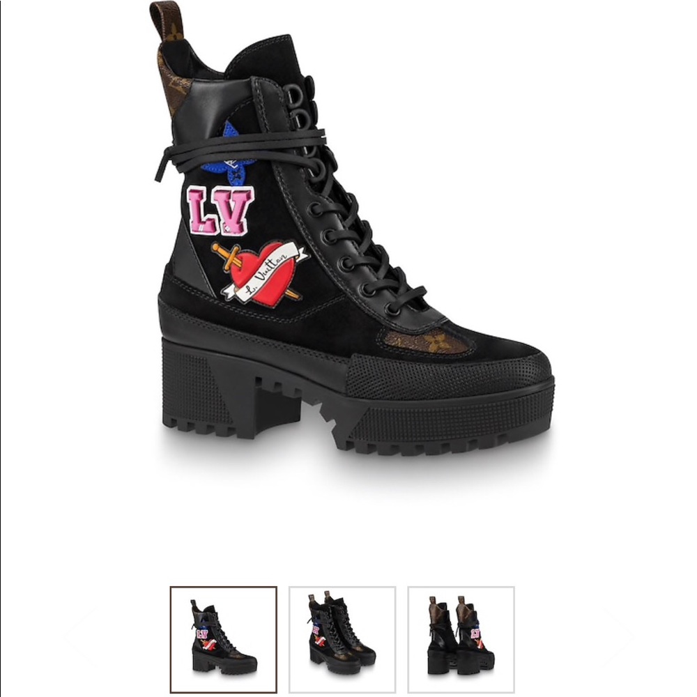 Louis Vuitton Black Heart Combat Desert boots 37.5
